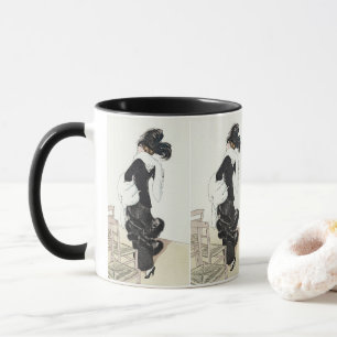 Mug Vintage dame de la mode, Haute Couture fourrure