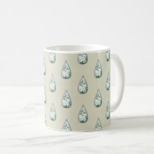 Mug Vintage diamant turquoise strass motif victorien
