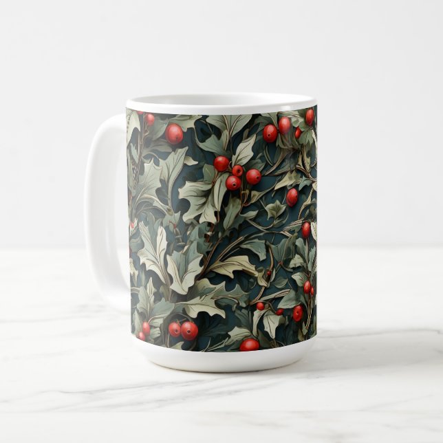 Mug Vintage English Holly berry botanical  (Devant gauche)