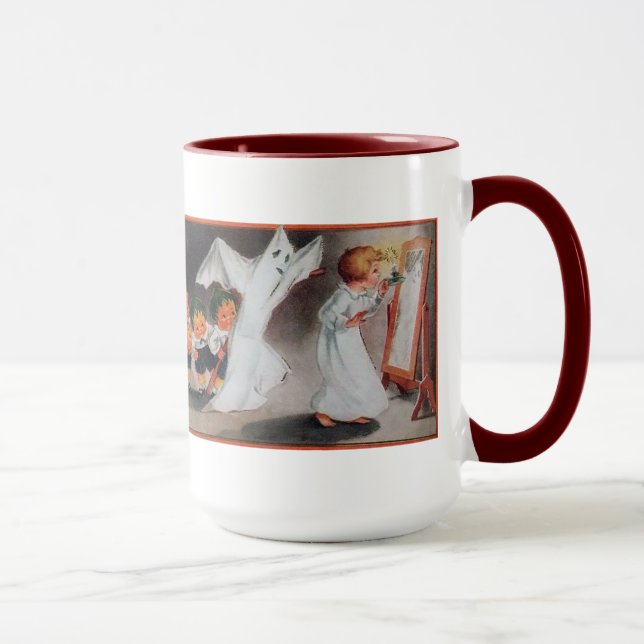 Mug Vintage fille d'Halloween avec bougie (Droite)