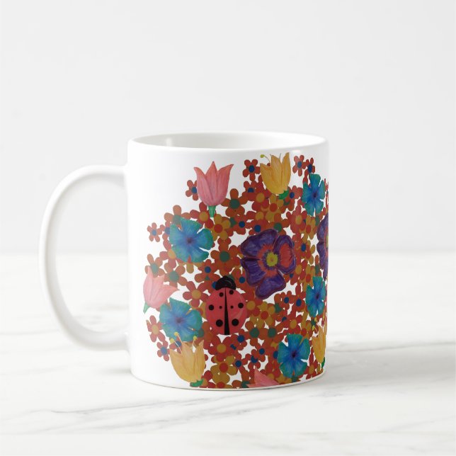 Mug vintage fleurs rustiques motif (Gauche)