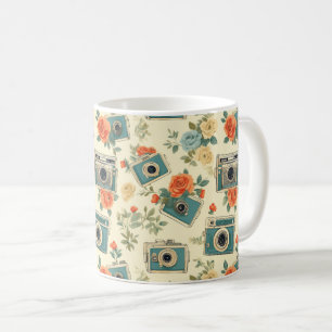 Mug Vintage Floral & Motif de caméra