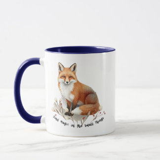 Mug Vintage Fox with Botanical Accents