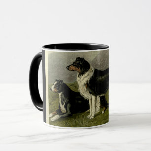 Mug Vintage frontière collie chien de brebis