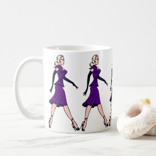 Mug Vintage Glamor Girl, Retro Blond Secrétaire