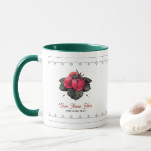 Mug Vintage Grand Berries Fraises Ajouter Votre Nom