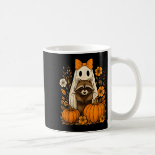 Mug Vintage Halloween Ghost Holding Raccoon Super Flo