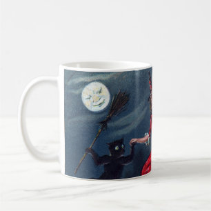 Mug Vintage Halloween sorcière chatte noire citrouill