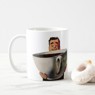 Mug Vintage Happy Man Boire la Coupe Géante de Café