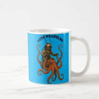 Mug Vintage Helmet Diver Riding a Giant Octopus URM