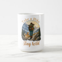 Vintage Hiking with Dog Retro Badge Hike Stay Wild