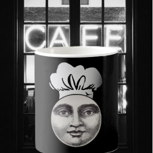 Mug Vintage homme dans la lune pleine face chef casque