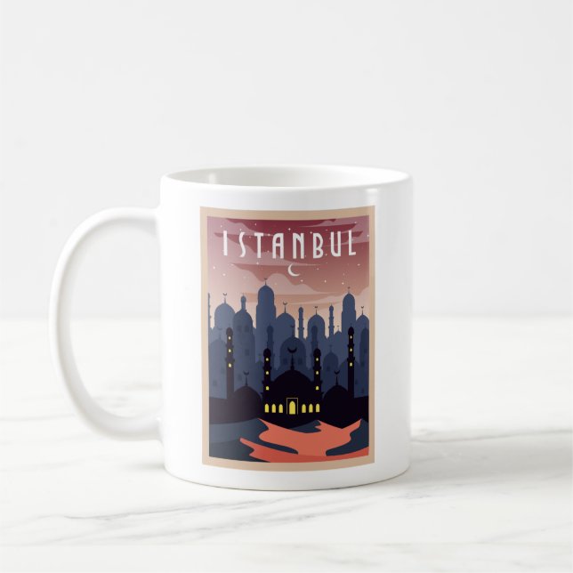 Mug Vintage Istanbul Turquie Crescent du paysage urbai (Gauche)