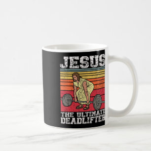 Mug Vintage Jésus L'Ultime Deadlifter Funny Gym Bo