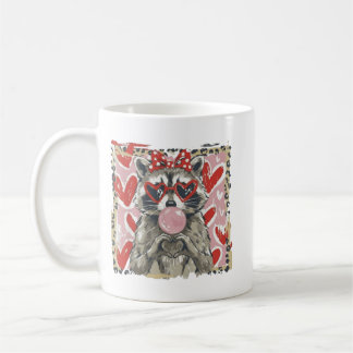 Mug Vintage Leopard Funny Valentine Raccoon Lover Hear