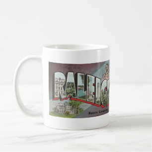 Mug vintage LETTRE GRÂCE RALEIGH, NC carte postale