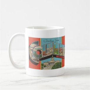 Mug vintage LETTRE GRANDE COLUMBIE, carte postale SC