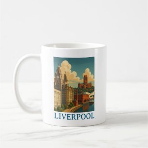 Mug Vintage Liverpool England Travel City View