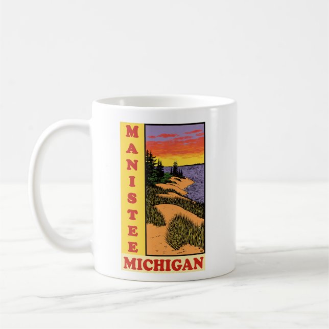 Mug Vintage Manistee Sunset Michigan (Gauche)
