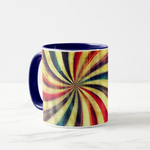 Mug Vintage menthe poivrée bonbon rayé tourbillon colo