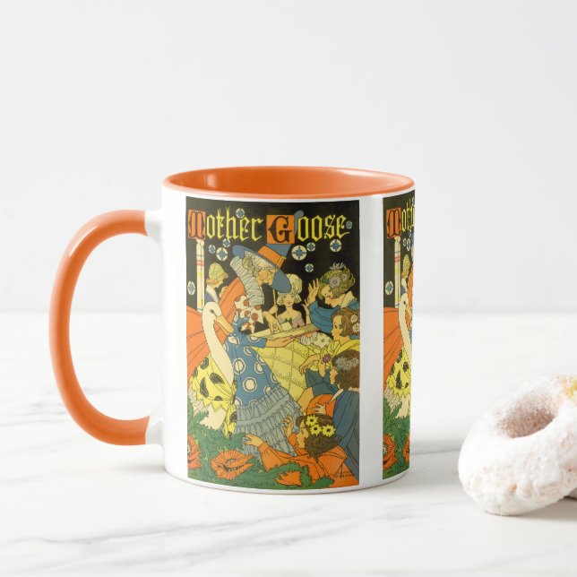 Mug Vintage Mère Oie Lecture Livres aux enfants (Avec donut)