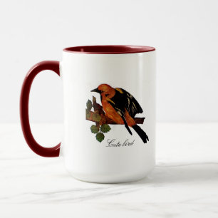 Mug Vintage mignon coloré Oiseau et feuillage