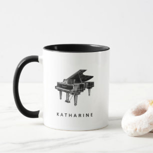 Mug Vintage minimaliste de piano blanc