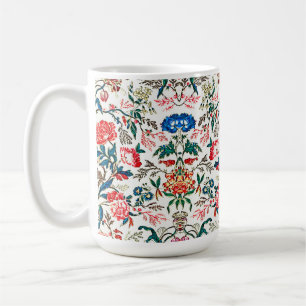 Mug Vintage modèle floral du XIXe siècle bleu vert rou