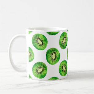 Mug vintage motif sans couture kiwi main d'illustratio