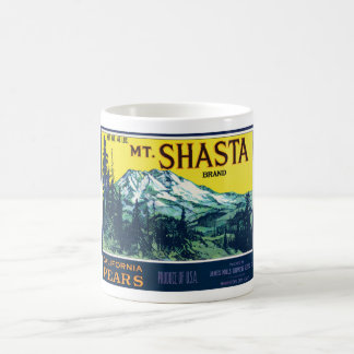 Mug Vintage Mt Shasta California Pears Étiquette