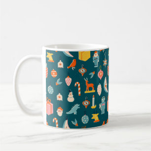 Mug Vintage Noël Ornements Motif