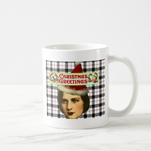 Mug Vintage Noël Salutations Dame
