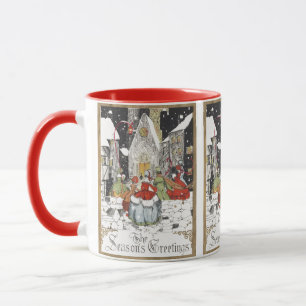 Mug Vintage Noël Victorien Les gens vont à l'église