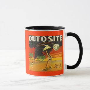 MUG ~ VINTAGE OUT-O-SITE ORANGES CRATE LABEL!