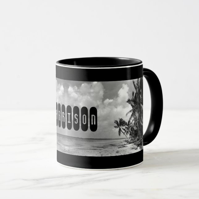 Mug Vintage Palm Trees Personalised (Devant droit)