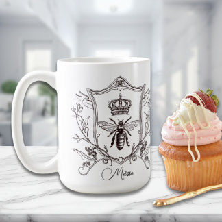 Mug Vintage Paris Couronne française Nom personnalisé