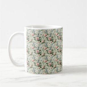 Mug Vintage Pastel Floral Motif botanique