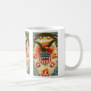 Mug Vintage patriotique 4 juillet Aigle et drapeau amé