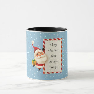 Mug Vintage Père Noël Snowflake cadeau de Noël Modern 