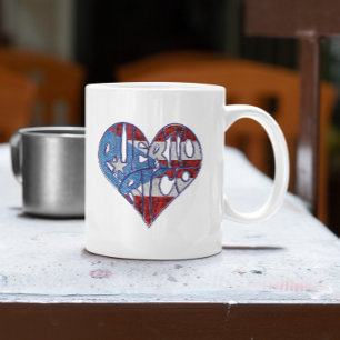 Mug Vintage Porto Rico Drapeau Boricua Coeur