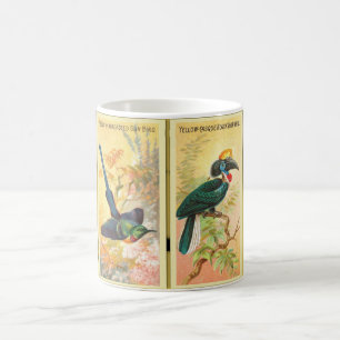 Mug Vintage Quatre Oiseaux Tropicaux En Une Illustrati