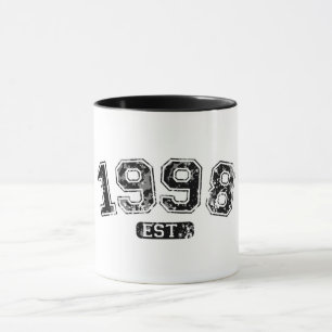 Mug Vintage Rétro 1998 Grunge Est. Graphique établi