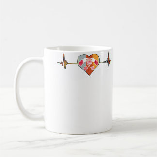 Mug Vintage Rétro en détresse Battement de coeur Croch