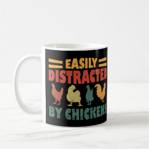 Mug Vintage Rétro Facilement Distrait Par Les Poulets