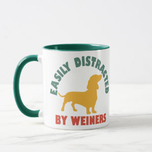 Mug Vintage Rétro Facilement Distrait Par Les Weiners