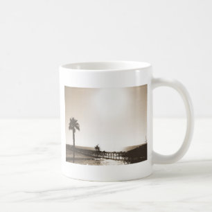 Mug vintage rétro san clemente pier californie sepia