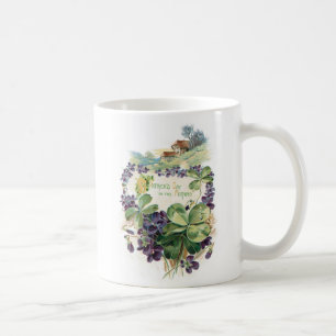 Mug Vintage Saint Patrick's Day Shamrocks & Violets