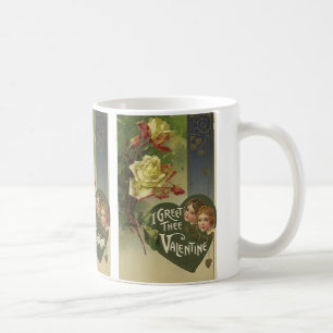 Mug Vintage Saint Valentin victorienne, filles et Rose