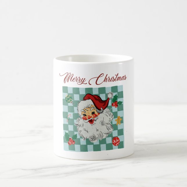 Mug Vintage Santa Merry Christmas Design (Centre)