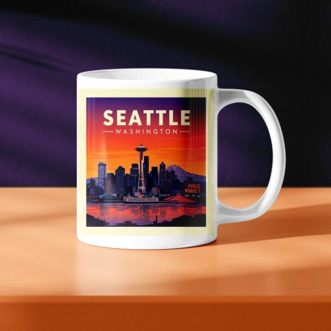 Mug Vintage Seattle Washington (Créateur téléchargé)